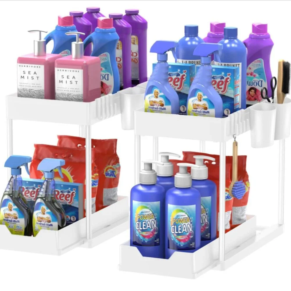 Under Sink Organizers and Storage Bathroom - 2 tiers - set of 2